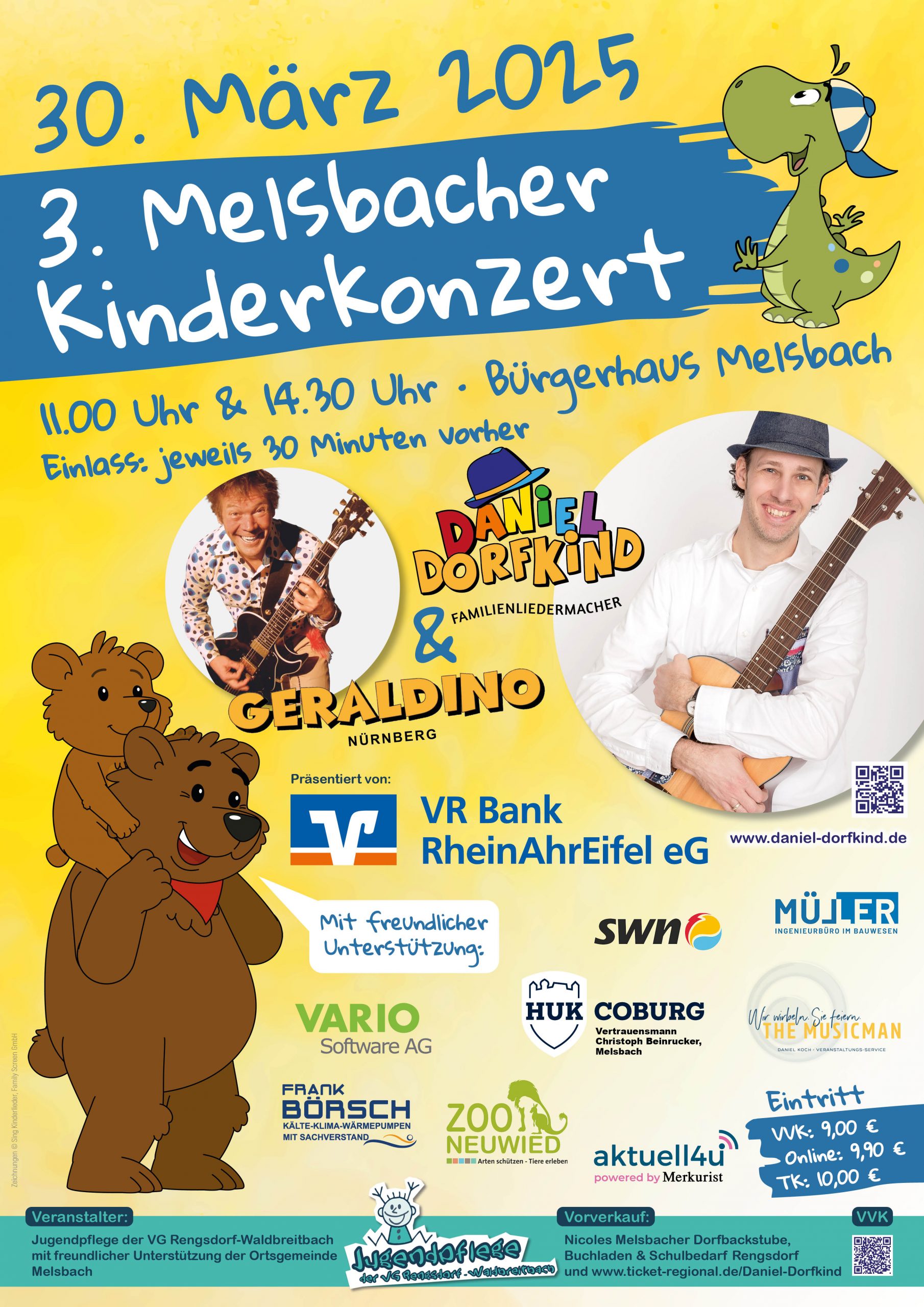 Mehr über den Artikel erfahren 3. Melsbacher Kinderkonzert 2025 | Daniel Dorfkinds Heimspiel am 30.03.2025
